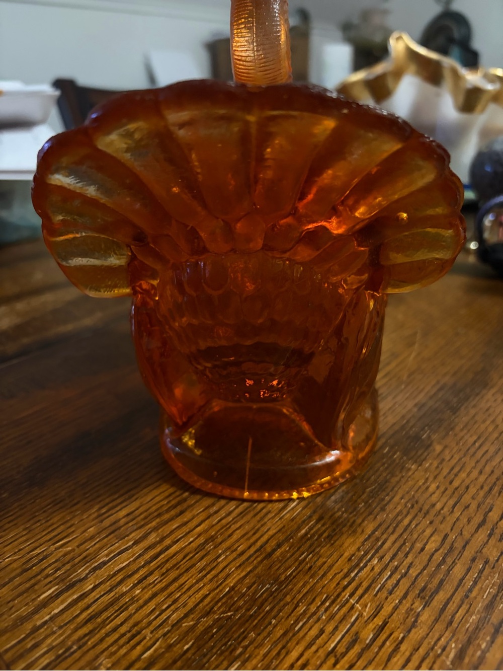 Vintage Amber Glass topped Candy Dish of a Bird- Home Accents - Picture 3 of 6